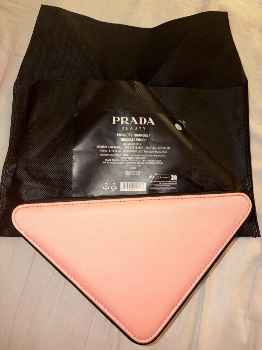Prada Pink Triangular Cosmetic Pouch